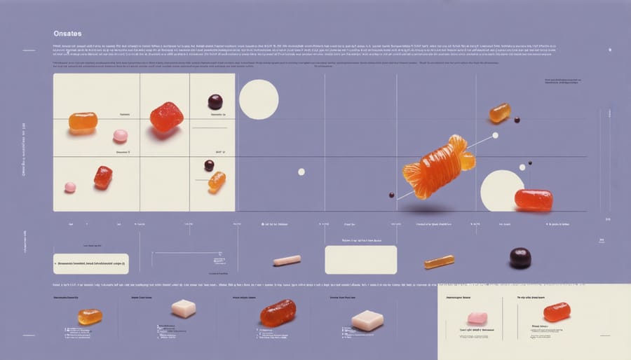 Graph displaying results analysis from a freeze-dried candy experiment, showcasing trends and findings