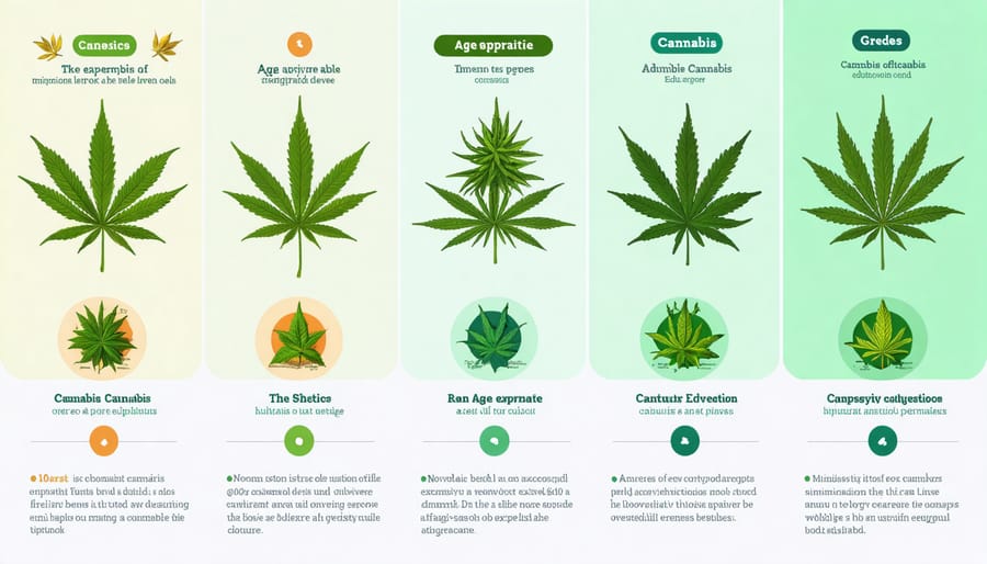 Visual diagram of cannabis education curriculum progression from elementary to high school